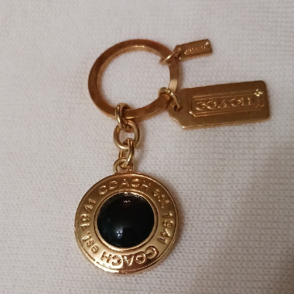 Coach Gold and Purple Accent Key Holder